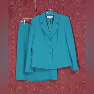 SUIT STUDIO 2 Piece Long Sleeve Collared Button Skirt Suit Women's Sz 12